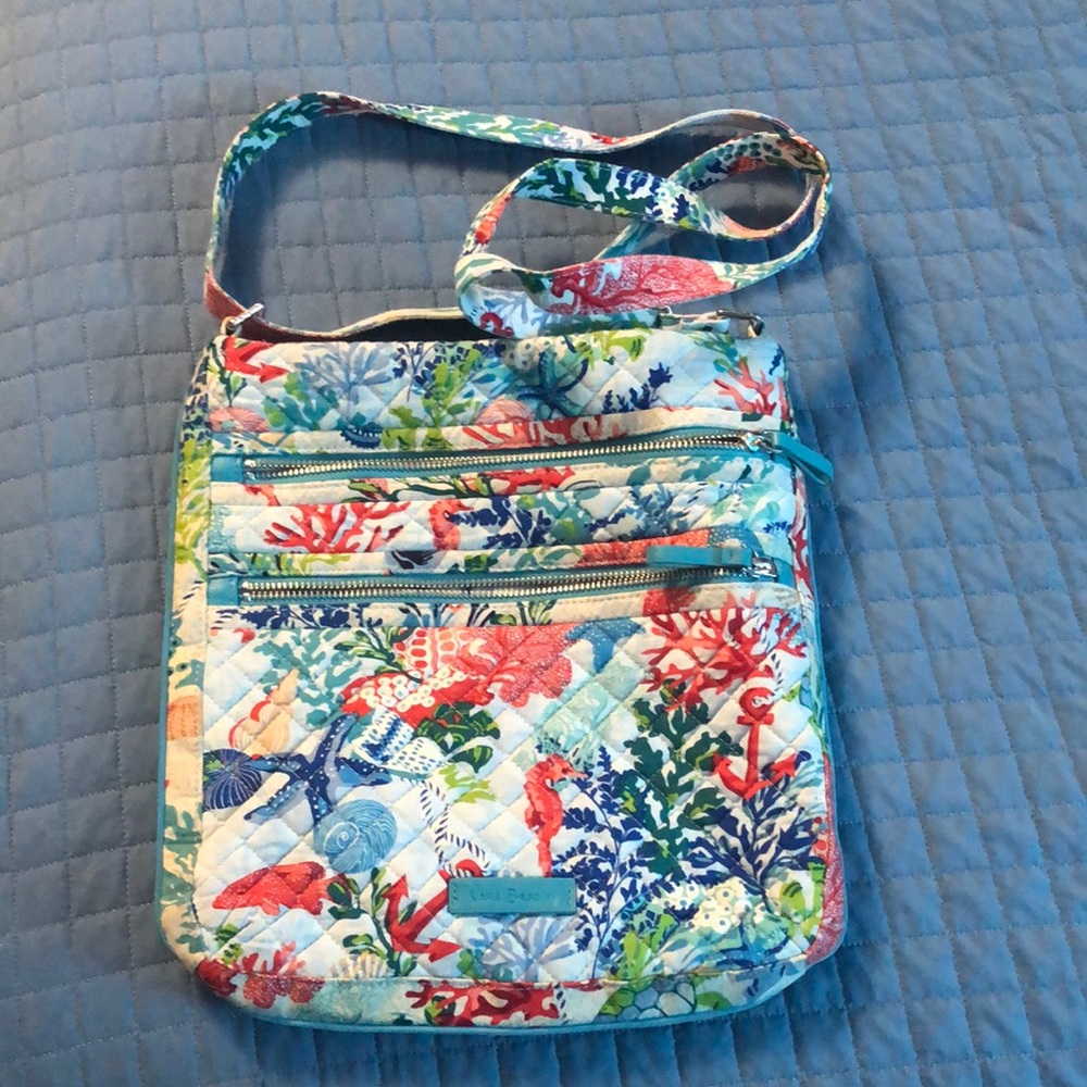 Vera Bradley Triple Zip Hipster Crossbody Bag (shore thing print)